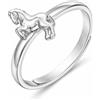 Clever Schmuck argento bambino anello con jumping in argento 925 lucido a forma di cavallo