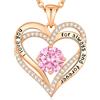 CDE Collana Donna Cuore Regalo Gioielli Donna Pendente Argento 925 Placcata Oro con Pietra di Nascita per Festa Della Mamma Compleanno San Valentino per Lei Mamma Fidanzata Moglie con 5A Cubic Zirconie