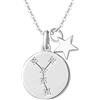 FANCIME Cancro Segno Zodiacale 12 Costellazione Ciondolo Collana in Argento Sterling 925 Placcato Oro Bianco Gioielli per Donna Ragazze Bambini - Catena Lunghezza: 40 + 5 cm