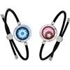 TOTWOO Braccialetti di Coppia Touch con Collegamento Bluetooth Uno a Uno tramite App, Luci e Vibrazioni - Regalo Romantico per Coppie a Distanza, Realizzati in Acciaio Inossidabile 316