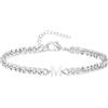 TOLOWOBK Bracciale da uomo donna in acciaio inossidabile con lettere dalla A alla Z personalizzate iniziali braccialetti regalo San Valentino compleanno per papà marito figlio coppia, Moyenne, Acciaio