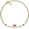 Disney Bracciale Minnie Mouse, Acciaio Inossidabile e Zirconi per Bambini e Bambine, Lunghezza 13-18 cm,Gioielli