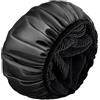 GVSS Cuffia da doccia nera riutilizzabile per donna 27 cm, cuffia da doccia a triplo strato impermeabile con fodera in microfibra, adatta a tutte le lunghezze di capelli