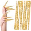 JSRQT 10 Pezzi Artiglio Anelli Punta Delle Dita Oro Vampiro Unghie Decorative per Donne Cosplay Unghie Finte Lunghe Dito Punta Del Chiodo per Dramma Danza Performance Artigli Halloween