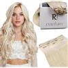 RUNATURE Extension Capelli Veri Clip lisci Bionda Bianca 3pcs 50cm 50g #800