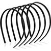 Hanyousheng 6 Pezzi 8mm Cerchietto Nero,Cerchietti per Capelli Donna, Cerchietto Sottile con i Denti Cerchietti, Bellezza Fasce di Plastica per Capelli Uomo e Donna