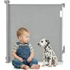 LIONELO THEA Cancelletto di sicurezza retraibile regolabile per montaggio su porte, scale, corridoi, apertura fino a 140 cm, barriera Tenda di sicurezza retrattile per bambini, 3 kit di montaggio