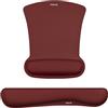MOSISO Poggiapolsi Supporto per Mouse Tampone&Tastiera Set,Ergonomico Mousepad Antiscivolo Base Casa/Ufficio Pain Sollievo&Facile Typing Cuscino con Neoprene Tissue&Alzato Memoria Foam,Vino Rosso