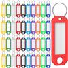 Uniclife 40 Pezzi Etichette per Chiavi, Etichette per Chiavi 10 Colori con Etichette, Etichette per Chiavi per Portachiavi, Identificatori Chiavi Plastica Anello Spacco,Ufficio & Scuola, 5,8 cm x 2 cm