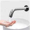 Crisis Rubinetto per acqua con sensore di induzione a infrarossi da parete 2.0-5.9 pollici, rubinetto per lavabo da cucina in acciaio inossidabile caldo e freddo commerciale, per bagno, WC, hotel