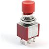 sourcing map Cappellino rosso 5 V AC 120 a 6 pin, 2 posizioni DPDT temporaneo pulsante interruttore