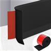 MeYuxg Battiscopa in PVC autoadesivo, battiscopa da cucina, 15 cm x 5 m, listello terminale da parete per cucina, binario decorativo di transizione per soggiorno, camera da letto (nero)