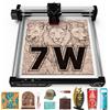 ATOMSTACK Swift 7W Incisore Laser Macchina Per Incisione Laser ad Alta Precisione 0,01mm per Personalizzazione Batch DIY, Tagliatore Laser per Legno,Area di Incisione 300x300mm (SWIFT 7W Nero)