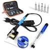 SREMTCH 【 UPGRADE】Saldatore a Stagno SREMTCH Saldatura Kit con Temperatura Regolabile 200°C- 450°C, Saldatore Professionale con interruttore ON/OFF 5 Pezzi Punte 15in1 set