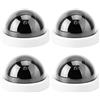 Dioche Telecamera di sicurezza falsa fittizia con simulazione a cupola 4 pezzi, telecamera di sorveglianza CCTV antifurto con luce a led lampeggiante(bianca)