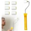 CVASNF Rullo di vernice piccolo, 7 pezzi per pittura da parete con manici, set di mini rulli per pittura, 2,5 cm, rotolo di vernice, rullo per pittura di mobili, ristrutturazione di bordi