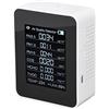 NEZE Monitoraggio della qualità dell'aria, ricarica USB multifunzione TVOC rilevatore per PM1.0 PM10 per CO2 TVOC per HCHO PM2.5 Bianco