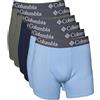 Columbia 6 Pack Performance Boxer Brief Corti, Azzurro/Navy/Verde Pietra, M (Pacco da 6) Uomo