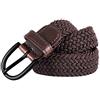 Mile High Life Cintura elastica intrecciata con fibbia ad ardiglione, estremità in PU, per ragazzi e ragazze, larghezza 2,5 cm, disponibile in 5 dimensioni e 5 colori - rosa - S (20W x 26L)