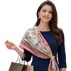 LA FERANI Panno di seta da donna beige colorato stile coreano foulard seta occasioni formali panno busta leggero 90 x 90 cm regalo per voi, Modello 7, 90x90