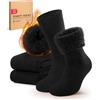 CLOSEMATE Calze Uomo Invernali Termiche, Caldissime con Interno Felpato - Morbide e Comode per Casa ed Freddo Intenso - 2 Paia in Scatola Regalo 2Nere 43-46