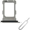 Cemobile Supporto di ricambio per slot per scheda SIM per iPhone 16 Pro e 16 Pro Max (versione SIM singola) con anello di tenuta in gomma impermeabile e perno di espulsione aperto (titanio bianco)