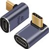 AIYEEN Adattatore USB C 40Gbps (2 Pack), Adattatore USB C da Maschio a Femmina Angolo retto USB C 90 Gradi 4.0 Adattatore Tipo C Connettore Trasferimento Dati Compatibile per Samsung, MacBook e altri