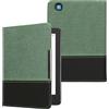 kwmobile Cover compatibile con Kobo Aura Edition 2 - Custodia a libro in tela e pelle PU - Flip Case per eReader