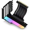 EZDIY-FAB Supporto Verticale GPU con Cavo Riser PCIE 4.0,Modulo ARGB,Estensione Flessibile 115mm/4.52in,Connettore a 90 Gradi, Compatibile Solo con Slot PCIe Completamente Aperti-Nero-YIHPI344-2