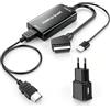 AMANKA HDMI a Scart Convertitore, 480i-1080P HDMI Ingresso SCART Uscita Adattatore Con HDMI e USB Cavo con HD Stereo Audio Adaperter per DVD HDTV SKY PS VHS ecc