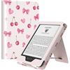 MoKo Custodia per Ebook Reader da 6(11a Gen-2024/2022), Cover a Conchiglia Leggera Cinturino per la mano con Auto Sonno/Sveglia per 11a Gen 2024,NON per Kobo Aura 2/Remarkable, Fiocco con Ciliegie