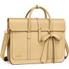 MOSISO Borsa Porta PC Donna,15-15,6 Pollici Laptop in Pelle PU Borsa a Tracolla Convertibile,16 Pollici Borse Messenger Casual Lavoro Viaggio Computer Custodia con Nodo a Fiocco, Curcuma