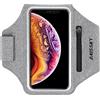 Guzack Fascia da Braccio Sportiva porta cellulare per iPhone 16 15 14 13 12 11 Pro Max Samsung Galaxy A50s/A30s/S10/S10+/S9, HUAWEI/Xiaomi, fino a 6,9, Bracciale Sportivo con Supporto per Auricolari