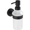 WENKO Dispenser di sapone Bosio, acciaio, incl. materiale per il montaggio, 7x18x11cm, nero opaco