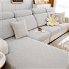 ele ELEOPTION Couch Cushion Covers Sectional Sofa L Shape Slipcover Elastic Couch with Chaise Lounge Cover Furniture Protector for Living Room (Length 62-74inch Width 35-43inch, Chaise Cover) Grey White