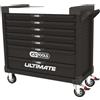 KS TOOLS 825.0007 - Servante Atelier Vuoto della gamma Ultimate XL in Nero - 7 Cassetti ad Apertura Totale - Carrello Strumenti con Sistema di Chiusura Centralizzata - Cerniera a Cuscinetti a Sfera