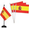 JETMANO 30 Confezione Spagna Bandiere Tenute a Mano e 1 Bandierine da Tavolo, Mini Bandiere su Bastoni, Stick Bandiera 14x21cm, Bandiere Portatili su Bastoni per Feste, Attività Patriottiche, La Befana