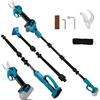 ConBlom Troncarami a batteria compatibile con Makita 18 V, cesoie elettriche 2 in 1 con asta di prolunga da 2 m, diametro di taglio massimo 30 mm, display LCD, cesoie telescopiche estensibili fino a 4,5 m