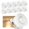 linovum 10 moduli LED 230 V bianco caldo 3000 K ultra piatto ricambio per GU10 & MR16, altezza 23 mm, lampadine LED Ø 50 mm, 2 W, set da 10 pezzi
