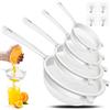 FSWWSF Set di 4 colino a doppio orecchio, in plastica, per cucina, con manico per verdure, frutta, caffè, succo di frutta (40 mesh)