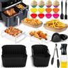 Puosike Tefal Accessori friggitrice ad aria calda - Accessori Airfryer per Tefal EY942B Dual Easy Fry XXL 11L (6,5/4,5L), 24 pezzi Air Fryer Accessories - Stampo in silicone per grigliate, carta da forno