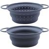 Rylae 2 Set di Colini Pieghevoli in Silicone, Set di Scodelle e Filtri per Alimenti, Filtro Cestino Cucina Domestica Campeggio con Manico, Drenante per Frutta Verdura Pasta