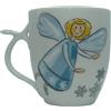 Cha Cult Tazza da tè in porcellana con motivo angelo custode (con calze da neve, blu)