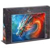 Ulmer Puzzleschmiede - Puzzle da 1000 pezzi Drago Fuoco - Il drago con il rosso del fuoco in contrasto con il blu scuro della notte - Qualità del puzzle Made in Germany