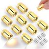 BTFO 10pz Piccole Luci LED con 5pz Batterie, Luci LED in Miniatura Alimentate a Batteria con Guscio Dorato per Casa delle Bambole Blocchi di Costruzione Giocattolo (Bianco Caldo, Bianco Freddo)