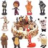 HBSFBH Masha e Orso Cake Topper, 10 Pezzi Masha e Orso Mini Figures Set, Cake Figurine Decorazione, Masha Cake Topper Mini Figurine, Decorazioni per Torte, Modello per Fan Collezionisti