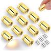 BTFO 10pz Piccole Luci LED con 5pz Batterie, Luci LED in Miniatura Alimentate a Batteria con Guscio Dorato per Casa delle Bambole Blocchi di Costruzione Giocattolo (Bianco Caldo)