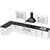 plplaaoo Kit mobili da cucina per casa delle bambole,7 pezzi 1:12 Mini armadio da cucina in legno per casa delle bambole, set di mobili da cucina moderna per casa delle bambole per la decorazione della ca