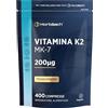 Horbäach Vitamina K2 MK7 200 mcg Alto Dosaggio | 400 Compresse Vegane | Menachinone MK-7 | Integratore Alimentare Contribuisce al Mantenimento di Ossa Normali | di Horbaach