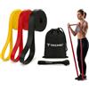 Generico KIT Elastici Fitness con Ancoraggio Porta - Set 3 Bande Elastiche Palestra Resistenza Progressiva - Fasce Elastiche Fitness Uomo Donna - Crossfit Yoga Pilates - Sacca Inclusa
